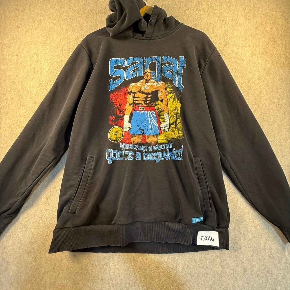 Superare Street Fighter Sagat Hoodie Black XL Capcom Collaboration Graphic